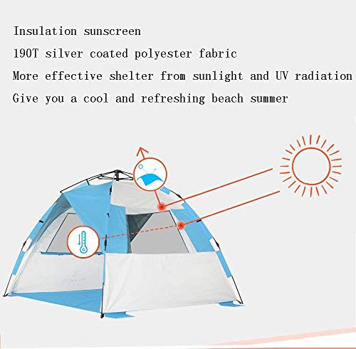 YASE-king Instantánea Beach Tienda Familiar de Sombra Exterior del pabellón Lona Impermeable for la agrupación de Vacaciones de Partido-3 Persona Tiendas de campaña (Color : Green)