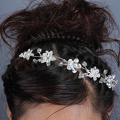 YAZILIND Mujeres Vogue Zirconia Nupcial de la Flor del Rhinestone de la Venda de la Boda de los Accesorios del Pelo para Las Novias