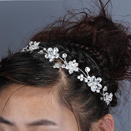 YAZILIND Mujeres Vogue Zirconia Nupcial de la Flor del Rhinestone de la Venda de la Boda de los Accesorios del Pelo para Las Novias