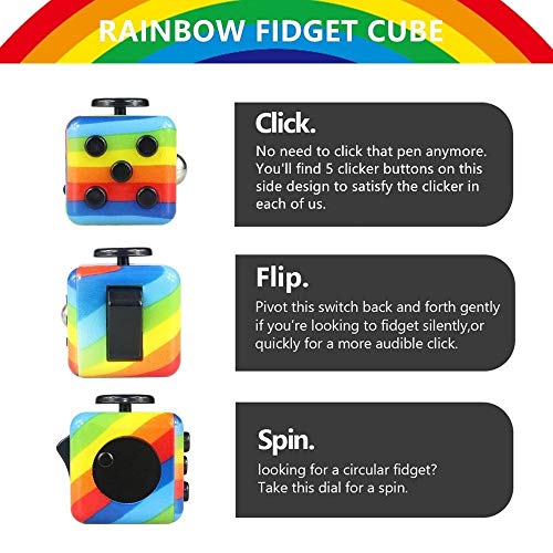 Yetech Rainbow Juguete Antiestrés Stress Cube，Cubo Anti-estrees para niños y Adultos