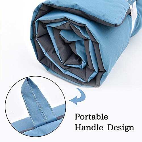 YGJT Cama para Perros Grande/Mediana Estera Portátil para Perros Impermeable Manta de Picnic Familiar Multifuncional 110x68cm Cojín para Uso Interior y Exterior con Cepillo para Perros/Gatos(Azul)