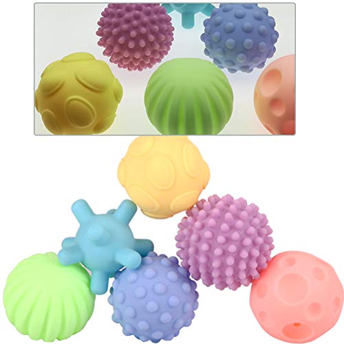 YiGo Bebé sensoriales Bolas de Silicona Suave Masaje Bola del bebé con Textura de múltiples Bolas de Colores para niños 6pcs Pelota de Juguete Tacto de la Mano