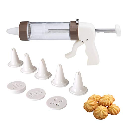 YIQI Kit de Pistolas de prensado de Cookie Maker - de Galletas Pistola de Bricolaje Decorativa Food Grade Biscuit Maker Set de decoración de Pasteles con 13 Discos y 6 Puntas de Hielo