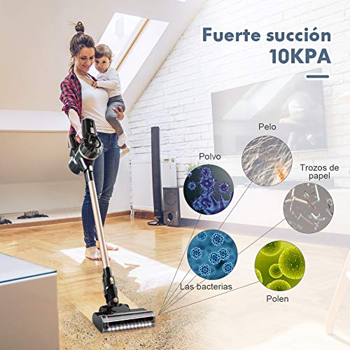 YISSVIC Aspiradora de Mano Sin Cable Aspirador Escoba Inalámbrica 10KPa Capacidad 1L Batería Recargable 2200mAh