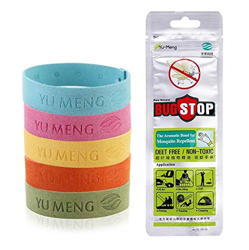 Yolistar Pulsera Repelente de Mosquitos, 15 pcs Pulseras Antimosquitos, Brazalete para Deportes y Actividades al Aire Libre y Viajes, Materias Naturales, Ajustables para los Niños y Adultos