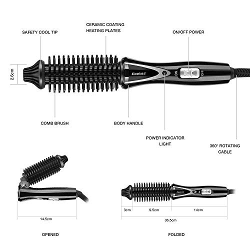 YOSAN Rizador de Pelo 3 en 1 rizador eléctrico Doble Voltaje Cerámica Turmalina Anti-Scald Instant Heat Pinza para rizar Pelo Corto y Largo con,for All Hair Types,EU