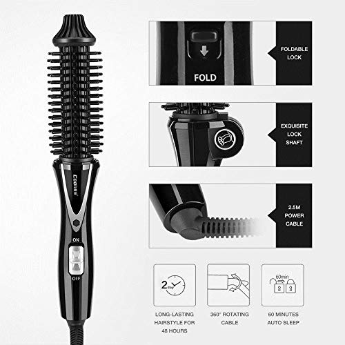 YOSAN Rizador de Pelo 3 en 1 rizador eléctrico Doble Voltaje Cerámica Turmalina Anti-Scald Instant Heat Pinza para rizar Pelo Corto y Largo con,for All Hair Types,EU