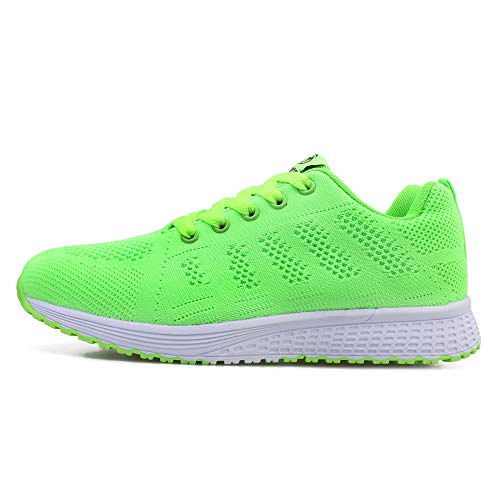 Youecci Zapatillas de Deportivos de Running para Mujer Deportivo de Exterior Interior Gimnasia Ligero Sneakers Fitness Atlético Caminar Zapatos Transpirable Verde 38 EU