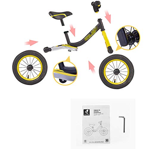 YSCYLY Bicicleta Sin Pedales,Bicicleta Infantil Deslizante de Juguete Ajustable para niños de 12 Pulgadas,For La ConduccióN Segura Juguetes For NiñOs De Balanc