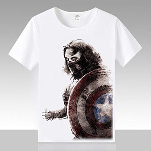 YUNMO Camiseta de la Serie de películas Soldier del Invierno de Estados Unidos Sudadera de Manga Corta del Capitán Iron Man Spider-Man de EE. UU. (Size : S)