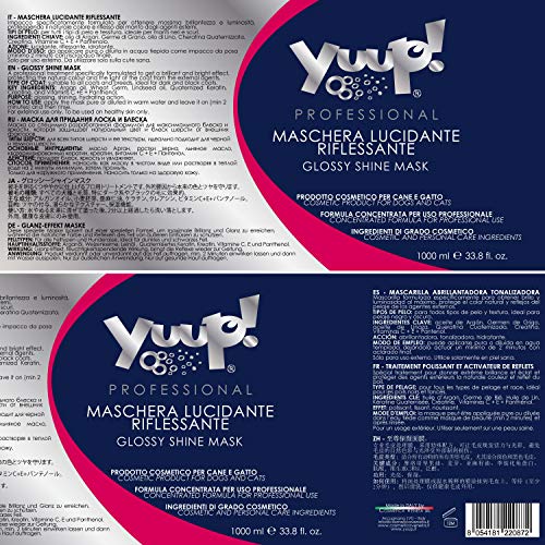 yuup.Máscara ® Brillo de pelo (1000 ml) – PH neutro, paraben libre, sin SLES & SLS, sin ftalatos y phosphate