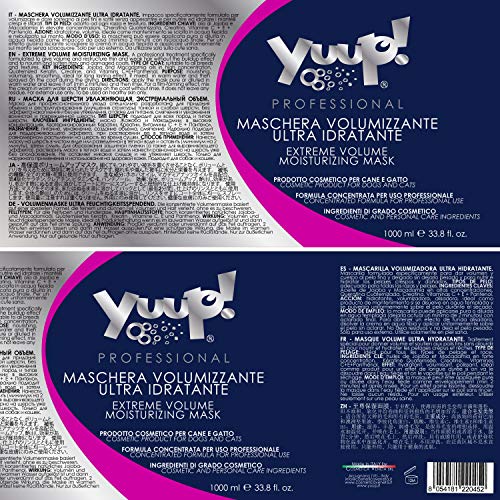 yuup.Máscara ® pelo para Extremes Volumen y humedad (1000 ml) – PH neutro, paraben libre, sin SLES & SLS, sin ftalatos y phosphate