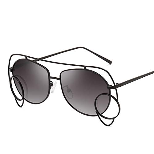 YWYU 2019 Nueva Personalidad Gafas de Sol Tendencia Unisex Street Flash Gafas de Sol Moda Irregular Marco de Metal (Color : B)