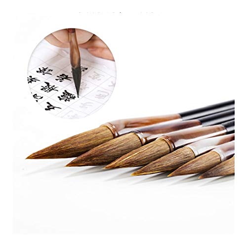 YXCUIDP 6pcs caligrafía del cepillo del alto grado del cepillo del chino Conjunto de lápiz Comadreja paisaje pelo chino Pintura Especial Conjunto Huzhou cepillo de la tinta