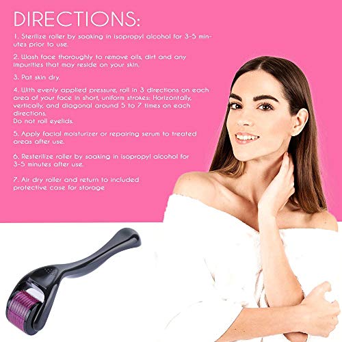 YxnGu Derma Roller para Arrugas, Cicatrices de acné, imperfecciones, poros Grandes - Instrumento de Aguja cosmética para Rostro - Micro Aguja de Titanio 540 (Size : 2.5mm)