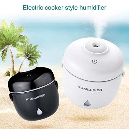 YYadmin Creativo Humidificador Ultrasónico Difusor De Aceite Esencial USB Arrocera con Luz Led para Oficina Desodorante Casero 230 Ml Negro