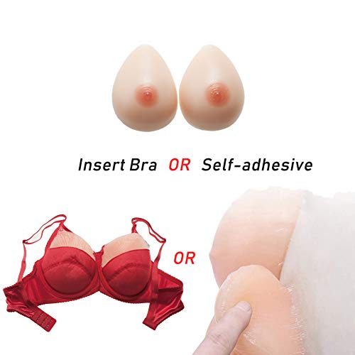 YZJYB 100% No Alérgico Prótesis De Mamaria 1 Par Tetas Falsas con Sujetador De Bolsillo, Invisible Relleno De Sujetador Silicona Inserción Pecho De Mastectomía,40/90D（1400g/pair）