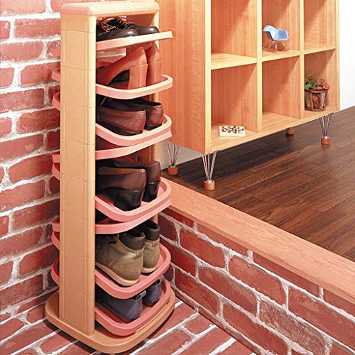 Zapateros Zapatero Estrecho,Gabinete De Almacenamiento De Zapatos Giratorio Multifuncional,Zapatero Vertical Creativo Casero,Organizador De Zapatos Combinado (Color : Orange, Size : 32.5 * 37 * 79cm)