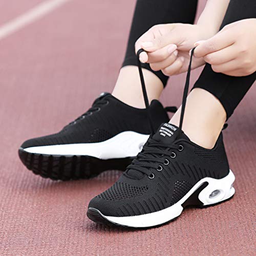 Zapatillas Deporte Mujer Running Correr Gimnasio Senderismo Sneakers Deportivas Caminar Aire Libre Zapatos Casual Negro Azul Rojo 35-42 BK35