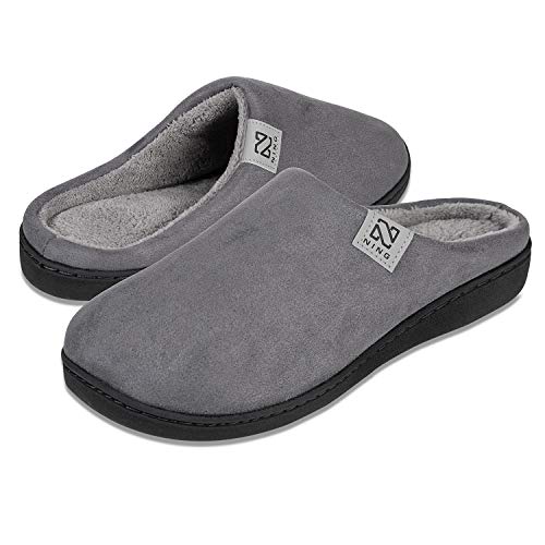 Zapatillas Hombre Mujer Invierno CáLido Zapatos Memory Foam Casa Antideslizante Pantuflas (Gris Oscuro, 42/43 EU)