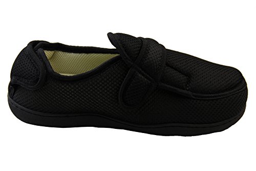 Zapatillas ortopédicas Footwear Studio con velcro ajustable para hombres, color Negro, talla 43 EU/44 EU