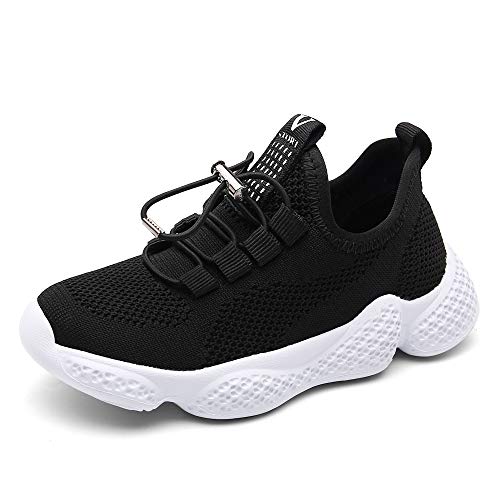 Zapatos Deportivos Infantil Zapatillas Running Niño Sneakers Gimnasia Al Aire Muchachas Calzado Atletismo Ligero Respirable Niña Unisex Negro 36