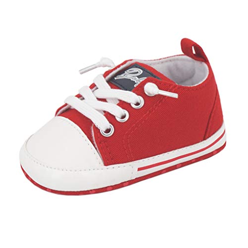 Zapatos para bebé Auxma La Zapatilla de Deporte Antideslizante del Zapato de Lona de la Zapatilla de Deporte para 3-6 6-12 12-18 M (6-12 M, Rojo)