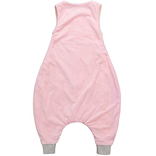 ZEEUPAI - Saco de Dormir con piernas de Franela para bebés niños infantíl Ropa Pijama niñas(S (1-3 años), Rosa-Globo)