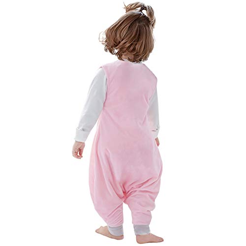 ZEEUPAI - Saco de Dormir con piernas de Franela para bebés niños infantíl Ropa Pijama niñas(S (1-3 años), Rosa-Globo)