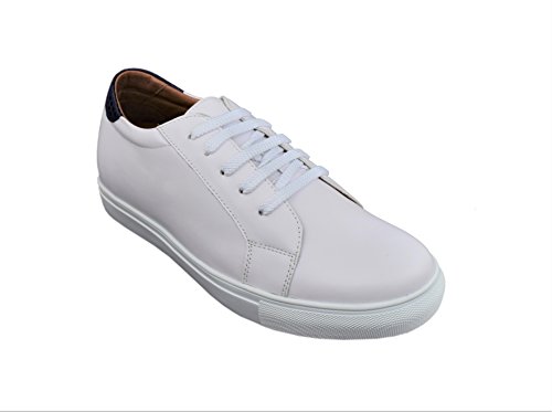 ZERIMAR Zapatos Deportivos con Alzas Interiores para Hombres Aumento 6 cm | Zapatos de Hombre con Alzas Que Aumentan Su Altura | Zapatos Hombre | Color Blanco-Tan Talla 44