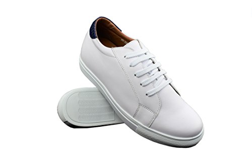 ZERIMAR Zapatos Deportivos con Alzas Interiores para Hombres Aumento 6 cm | Zapatos de Hombre con Alzas Que Aumentan Su Altura | Zapatos Hombre | Color Blanco-Tan Talla 44