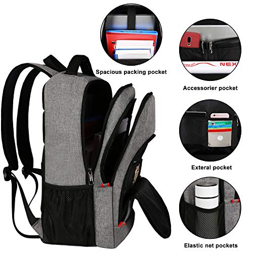 zhi wei Mochila Portatil 15.6 Pulgadas Mochila Hombre,Mochila Antirrobo Impermeable con Puerto de Carga USB,Mochila Backpack para el Laptop para Ordenador del Negocio Trabajo Diario Viaje-Gris