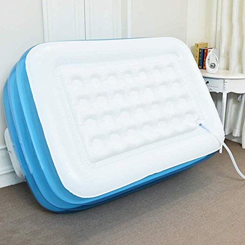 ZHOU LI Bañera De Hidromasaje Plástico Portátil Plegable Piscina De Natación Bañera De Remojo Hogar SPA Baño Equipar con Bomba De Aire Eléctrica, 160x120x60cm, Azul