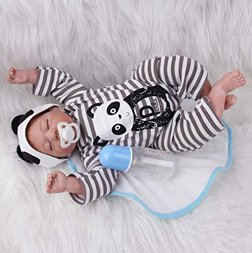 ZIYIUI Muñecas Reborn Bebé Niño 20 Pulgadas 50 cm Silicona Suave Vinilo Natural Hecho a Mano Juguetes Magnéticos Chicos Dormidos Mejores Regalos de Cumpleaños Reborn Doll