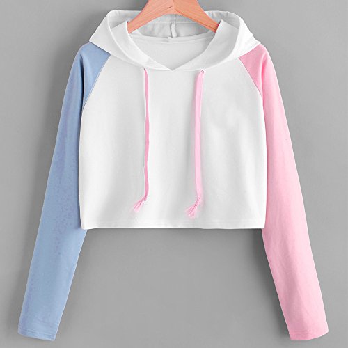 ZODOF Mujer Sudadera Manga Larga Invierno Otoño Moda Fashion Traje de Calle y hogar, Sudadera Casual de Manga Larga para Mujeres con Cuello Redondo Sudaderas con Capucha