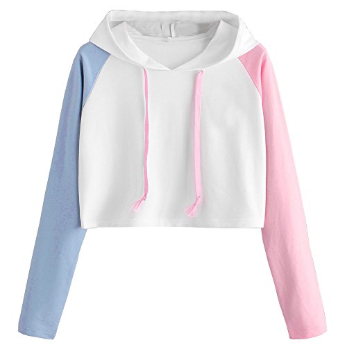 ZODOF Mujer Sudadera Manga Larga Invierno Otoño Moda Fashion Traje de Calle y hogar, Sudadera Casual de Manga Larga para Mujeres con Cuello Redondo Sudaderas con Capucha