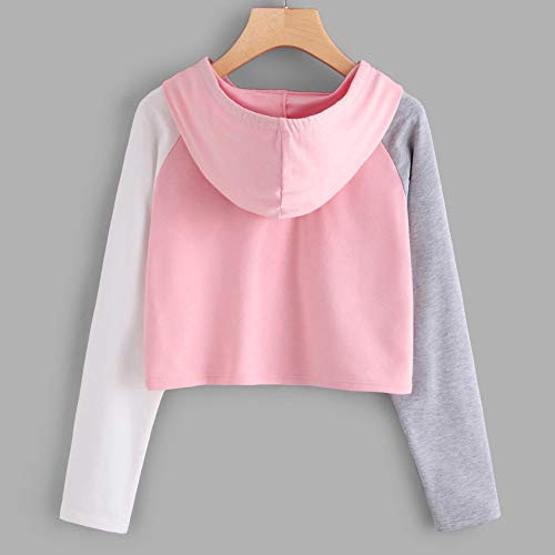 ZODOF Mujer Sudadera Manga Larga Invierno Otoño Moda Fashion Traje de Calle y hogar, Sudadera Casual de Manga Larga para Mujeres con Cuello Redondo Sudaderas con Capucha