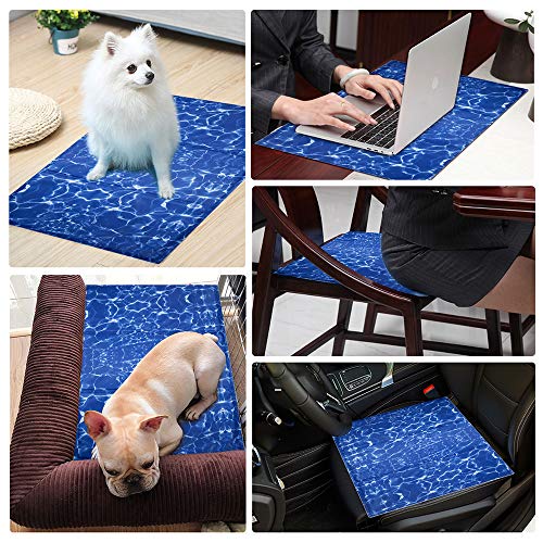 ZONJIE Alfombrilla de refrigeración para mascotas, lavable, para perros y gatos, para dormir, impermeable, manta de seda helada, no tóxica, grande, activada para perros, cachorros,90 x 55 cm