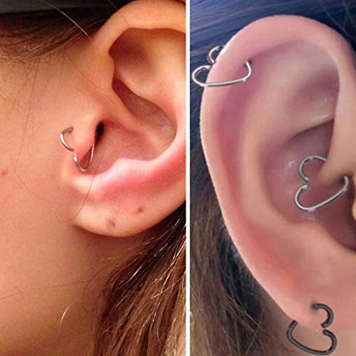 ZOOMY Pendiente en Forma de corazón Tragus Falso Aros Helix Cartílago Tragus Stud - Oro