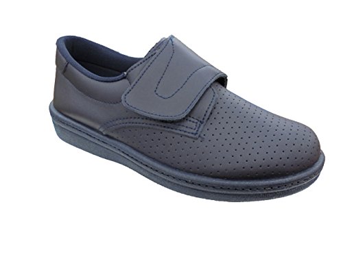 Zuecos Sanitarios Anatomicos en Piel para Hombre, Percla Mod.293 Calzado Made in Spain, Garantia de Calidad. (42, Azul Marino)