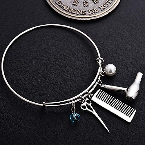 ZWMM Joyería Americana Nuevo Secador De Pelo Popular Ajustable Peine Tijeras Pulsera Pulsera