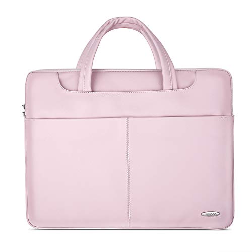 ZWOOS Maletin Portatil 15,6 Pulgadas, Resistente al Agua Maletín Mano Bolso Funda para Portátiles Compatible con MacBook Pro Retina/MacBook Air/Samsung/Lenovo/HP/Acer/ASUS/DELL (Rosa)