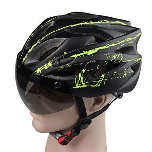 ZXHH Casco de Bicicleta Helmet Ciclismo montaña con Visera Magnética Seguridad Ajustable Desmontable Deporte Gafas de Protección Unisex Cascos Bici Adultos Patineta Patines,Certificación CE 58-61cm