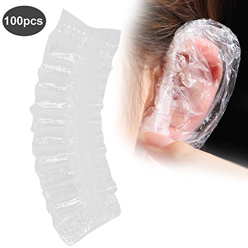 100 Protectores de OíDos Desechables, Fundas EláSticas A Prueba de Agua para El BañO con Tinte de Corte de Pelo, Orejeras PortáTiles Suaves Y CóModas