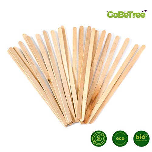 1000 paletinas de café de Madera. Palitos de café Desechables, Palitos removedores de café biodegradables de 11 cm de Longitud, agitadores de café y te.