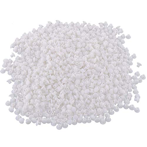 1000 piezas de tapones de plástico para muebles, armarios, armarios, bisagras, agujeros de 5 mm, color blanco, como se describe