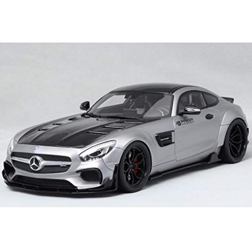 1:18 modelo de coche Mercedes-Benz AMG GT MODIFICADO POR PREVIO Wide Body edición limitada 999 Resina modelo de coche exclusivo de colección modelo (color: plata, Tamaño: los 27cm * 11cm * 9cm) liucha