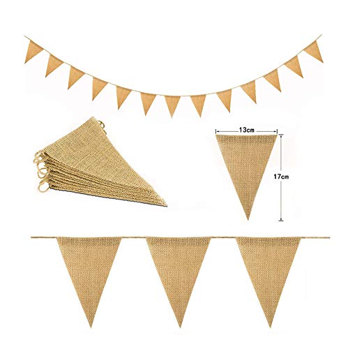 11M/48 Pcs Banderas Triangulares, ideal para Decoración de fiestas de Cumpleaños, Ceremonias, Cocinas o Dormitorios,Decoración Fiesta Cumpleaños Vintage Boda Bautizo Jardín Hogar Decoración