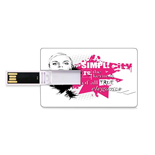 128G Unidades flash USB flash Moda Forma de tarjeta de crédito bancaria Clave comercial U Disco de almacenamiento Memory Stick Cara de dama con maquillaje Diseño simple Inspirado en Vogue Fashion Them