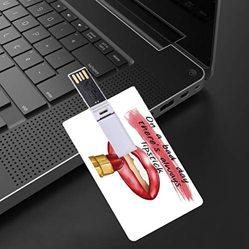 128G Unidades flash USB flash Moda Forma de tarjeta de crédito bancaria Clave comercial U Disco de almacenamiento Memory Stick Mal día Buen maquillaje Cita Sensual Belleza Encanto Tema Inspirado Lámin